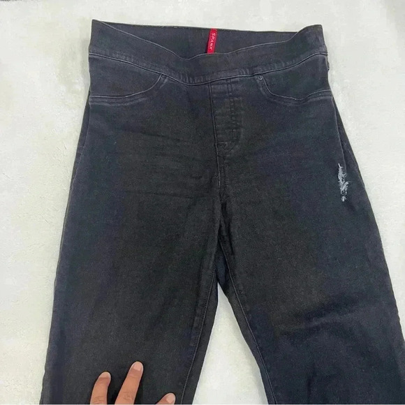 Spanx Vintage Distressed Ankle Skinny Jeans Black Size Medium - Picture 5 of 13